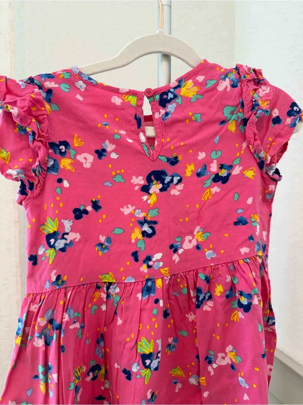 Cat & Jack Hot Pink Floral Ruffle Sleeve Dress